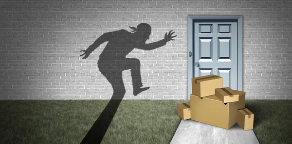 Package Robbery Home Delivery Theft Porch Pirate Thief Stealing Packages — Stock Photo, Image