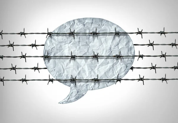 Ograniczenia Mediów Społecznościowych Tłumienie Mowy Jako Cenzury Cenzurowania Opinii Myśli — Zdjęcie stockowe