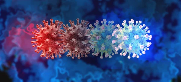 Conceito Vírus Mutante Novo Surto Coronavírus Variante Mutação Células Virais — Fotografia de Stock