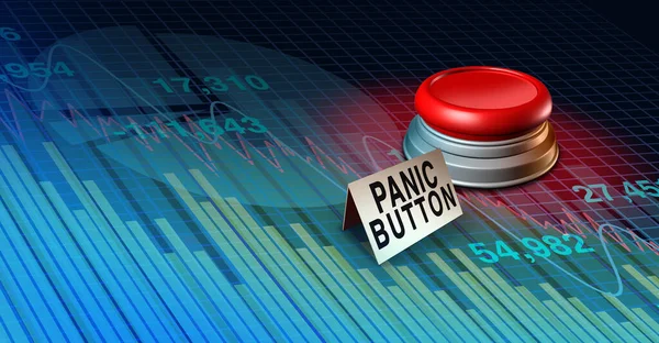 Stock Market Panic Button Financial Crisis Worry Economy Economic Fear — Stock Photo, Image