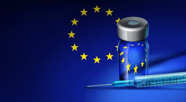 Prevenção Doença Vacinação União Europeia Com Uma Vacina Distribuição Europa — Fotografia de Stock