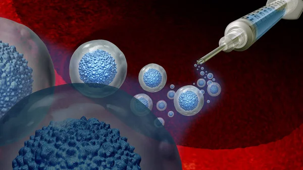Stamcelbehandeling Biologie Als Multicellulair Embryonaal Concept Volwassen Organisme Als Symbool — Stockfoto