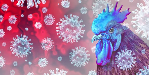 Vogelgrippeviren Und Seltene Virenstämme Infiziertes Vieh Wie Hühner Und Geflügel — Stockfoto