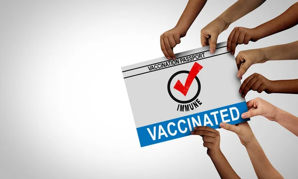 Sociedad Vacunada Personas Inmunes Debido Tomar Primera Dosis Segundo Medicamento — Foto de Stock