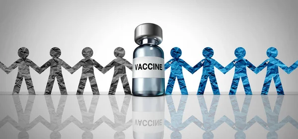 Vaccinerade Och Ovaccinerade Personer Som Vaxxer Eller Individer Som Motsätter — Stockfoto