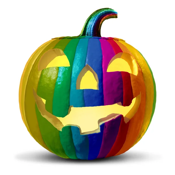 Halloween Diversidade Como Uma Abóbora Diversificada Fundo Branco Como Símbolo — Fotografia de Stock