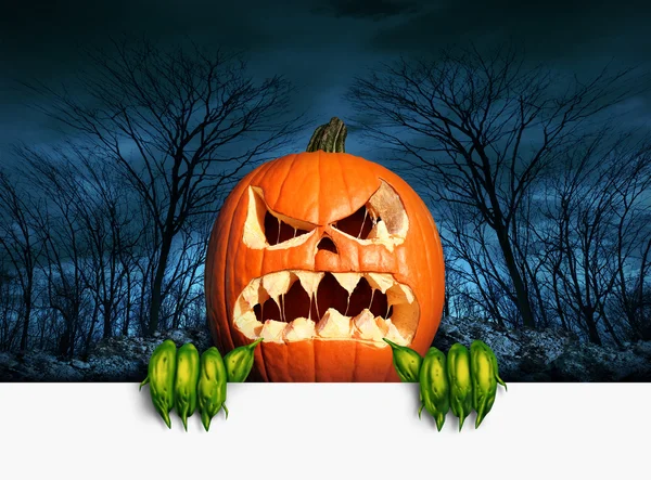 Demon Pumpkin Sign — Stock Photo, Image