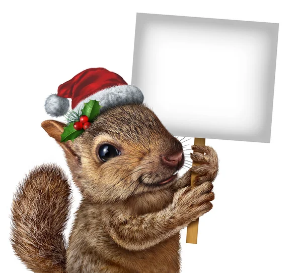 Holiday Squirrel Sign — Stock Photo, Image