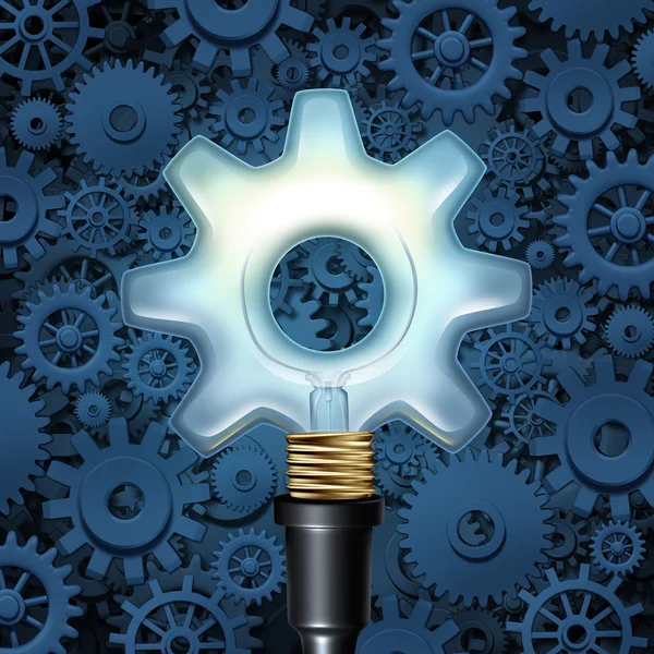Light Bulb With Gears — Stock Photo, Image