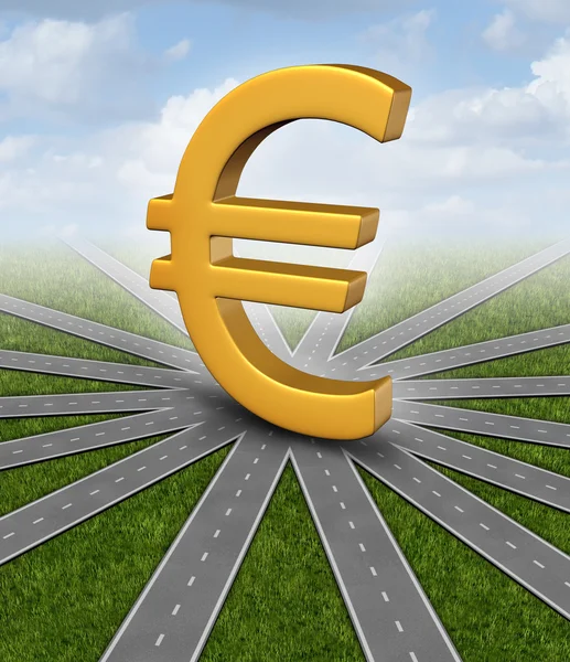 Euro Currency Direction — Stock Photo, Image