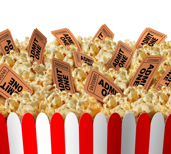 Popcorn biobiljetter — Stockfoto