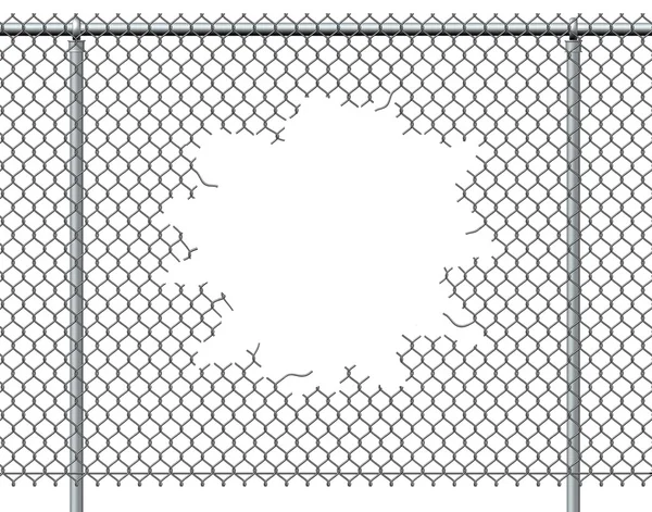 Chain Link Fence Hole — Stock Photo, Image