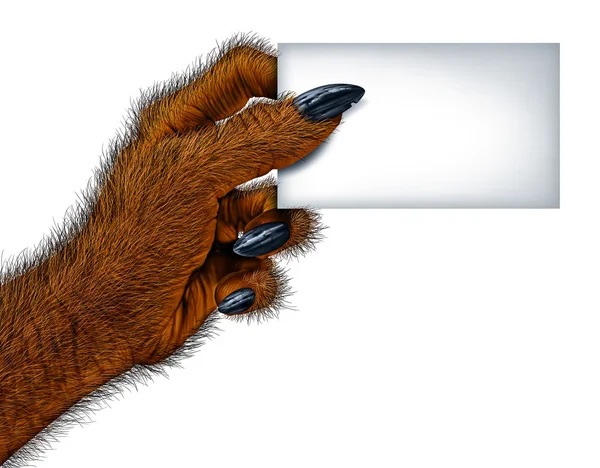 Prázdná karta vlkodlak — Stock fotografie