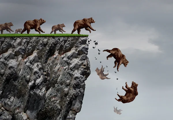 Caída de la crisis del mercado del oso —  Fotos de Stock