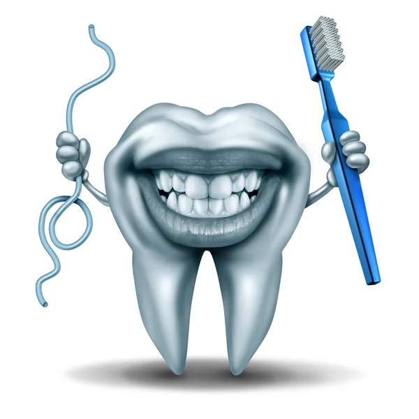 Teeth Cleaning Character — Stock Photo, Image