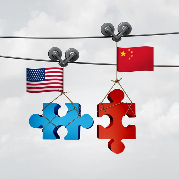 American And Chinese Cooperation — Stock Photo, Image
