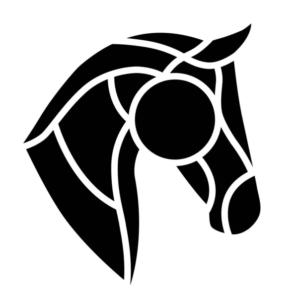 Sílhueta Cabeça Cavalo Pônei Preta Branco Logotipo Vetor Equino Ilustração —  Vetores de Stock