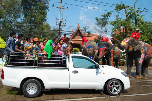 Фестиваль Сонгкран в Ayuttaya — стокове фото