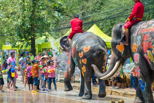 Фестиваль Сонгкран в Аюттайе — стоковое фото