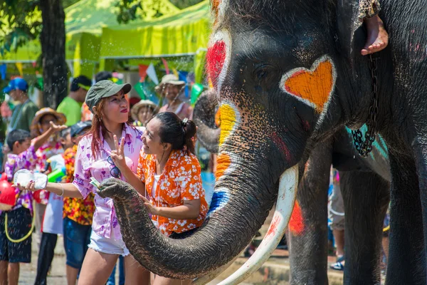 Festival de Songkran em Ayuttaya — Fotografia de Stock