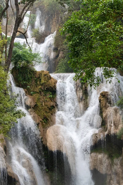 Kuang Waterfall Turistattraktionerne Luang Prabang Laos - Stock-foto