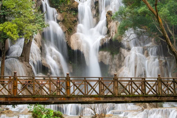 Kuang Waterfall Turistattraktionerna Luang Prabang Laos — Stockfoto
