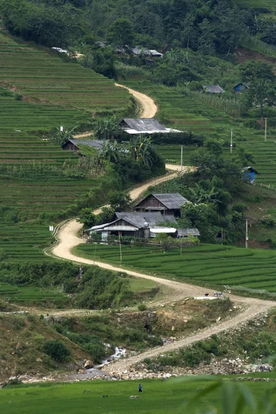 山地部落村庄在沙巴 — 图库照片