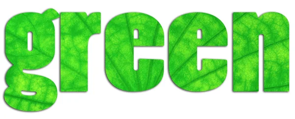 Зелений текст, заповнений листом лотоса — стокове фото