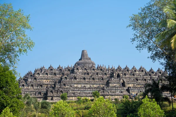 Borobudur, wpisanego na listę Światowego Dziedzictwa UNESCO — Zdjęcie stockowe