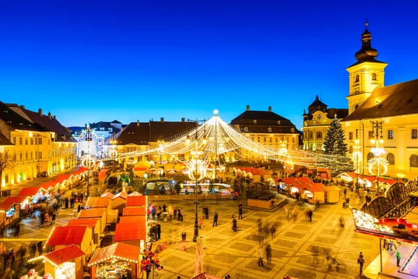 Sibiu Noel pazarı, Romanya — Stok fotoğraf