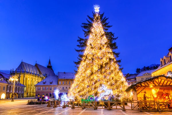 크리스마스 시장, 브라 쇼 브, 루마니아 — 스톡 사진