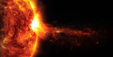 Uzay arka planında güneş. Bu görüntünün elementleri NASA tarafından desteklenmektedir.