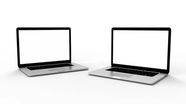 Moderner Laptop Isoliert Auf Weißem Hintergrund Mit Clipping Pfad Illustration — Stockfoto