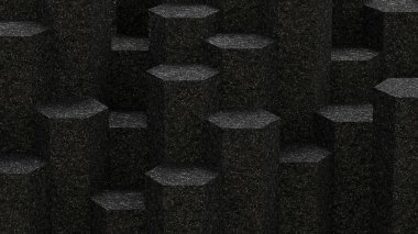 Asfalt Hexagon desenli arka plan. 3B görüntüleme.