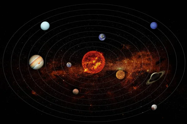 Sistema Solar Elementos Esta Imagen Proporcionados Por Nasa —  Fotos de Stock