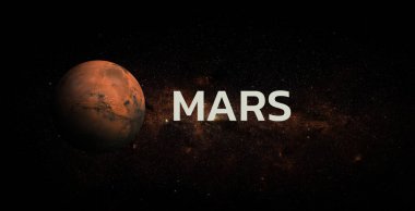 Uzay arka planında Mars. Bu görüntünün elementleri NASA tarafından desteklenmektedir.