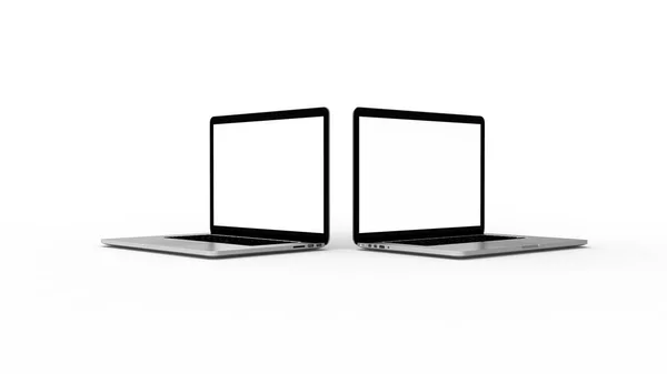 Moderner Laptop Isoliert Auf Weißem Hintergrund Illustration — Stockfoto