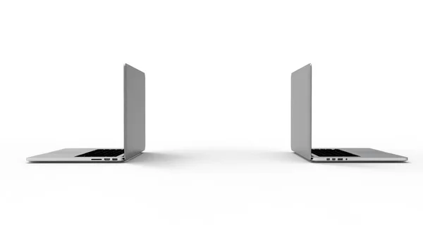 Moderner Laptop Isoliert Auf Weißem Hintergrund Illustration — Stockfoto