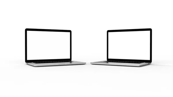 Moderner Laptop Isoliert Auf Weißem Hintergrund Illustration — Stockfoto