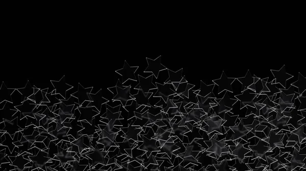 在黑色背景上孤立的玻璃星图案 3D渲染 — 图库照片