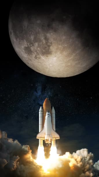 Space Shuttle Stijgt Ruimte Elementen Van Deze Afbeelding Geleverd Door — Stockvideo