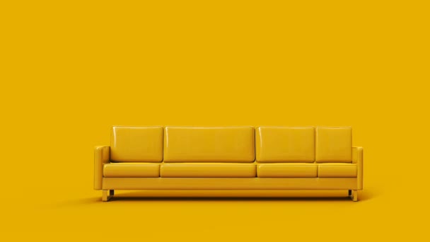 黄色いソファの動きの拡大 3Dレンダリング — ストック動画