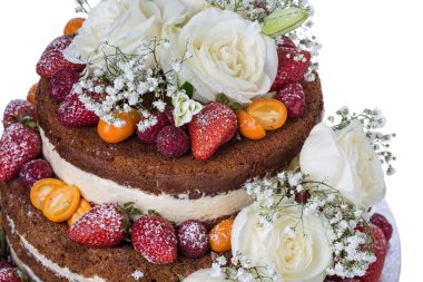 Düğün çıplak meyveli kek.