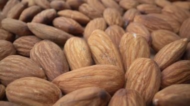 Ekstrem makro, badem tanelerinin son hareketi, vejetaryenler ve besleyici yiyecekler için. Biyolojik olarak saf..