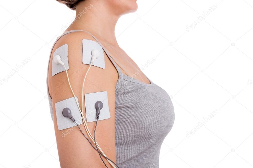 Treatment of shoulder tendinitis. Electrical stimulator.