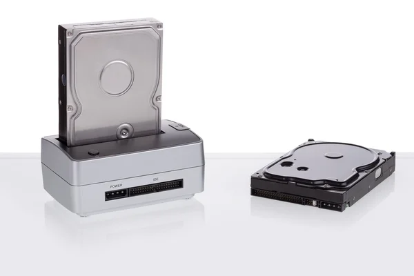 Docking station per hard disk per la trasmissione dati. Per salvare e duplicazione. — Foto Stock