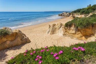 Harika deniz manzarası coast bahar Albufeira. Portekiz turistler için.