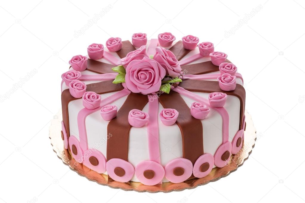 Wonderful decorative cake flowers roses. On the birthday of his beloved.
