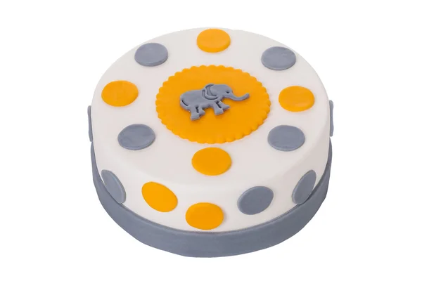 Torta decorativa con un elefante. En el cumpleaños. —  Fotos de Stock