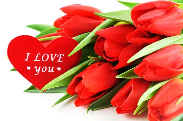 Tulips with love — Stock Photo, Image